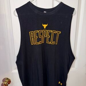 Under Armour Black Muscle Tee with Yellow Print